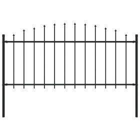 Garden fence with black steel spikes (0.5-0.75)x1.7 m by vidaXL, fence panels - Ref: Foro24-144940, Price: 57,99 €, Discount: %