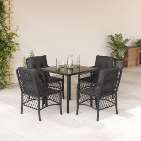 5-teiliges Gartenmöbel-Set mit schwarzen synthetischen Rattankissen von , Gartensets - Ref: Foro24-3212104, Preis: 465,99 €, ...