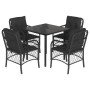 5-piece garden furniture set with black synthetic rattan cushions by , Garden sets - Ref: Foro24-3212104, Price: 467,79 €, Di...