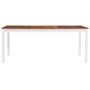 Mesa de comedor de madera de pino blanco y marrón 180x90x73 cm de vidaXL, Mesas de cocina y de comedor - Ref: Foro24-283408, ...