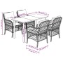 Set comedor de jardín 5 piezas y cojines ratán sintético marrón de , Conjuntos de jardín - Ref: Foro24-3212119, Precio: 510,2...