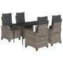 5-piece garden dining set with gray synthetic rattan cushions by , Garden sets - Ref: Foro24-3212785, Price: 710,02 €, Discou...