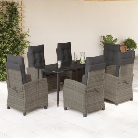 Garden dining set 7 pieces and gray synthetic rattan cushions by , Garden sets - Ref: Foro24-3212787, Price: 1,00 €, Discount: %