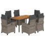 Garden dining set 7 pieces and gray synthetic rattan cushions by , Garden sets - Ref: Foro24-3212675, Price: 1,00 €, Discount: %