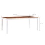 Mesa de comedor de madera de pino blanco y marrón 180x90x73 cm de vidaXL, Mesas de cocina y de comedor - Ref: Foro24-283408, ...