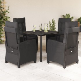 Set de muebles jardín 5 pzas con cojines ratán sintético negro de , Conjuntos de jardín - Ref: Foro24-3212753, Precio: 621,99...