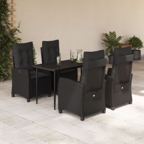 Set de muebles jardín 5 pzas con cojines ratán sintético negro de , Conjuntos de jardín - Ref: Foro24-3212745, Precio: 625,79...