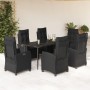 Set de comedor de jardín 7 pzas y cojines ratán sintético negro de , Conjuntos de jardín - Ref: Foro24-3212747, Precio: 883,1...