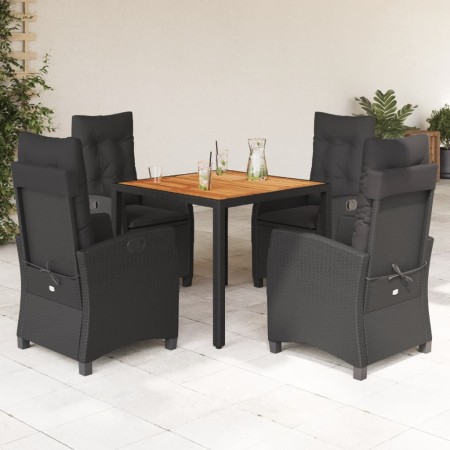 Set de muebles jardín 5 pzas con cojines ratán sintético negro de , Conjuntos de jardín - Ref: Foro24-3212663, Precio: 637,19...