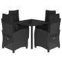 Set de muebles jardín 5 pzas con cojines ratán sintético negro de , Conjuntos de jardín - Ref: Foro24-3212637, Precio: 663,75...