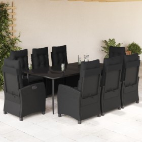 Set de comedor de jardín 9 pzas y cojines ratán sintético negro de , Conjuntos de jardín - Ref: Foro24-3212751, Precio: 1,00 ...