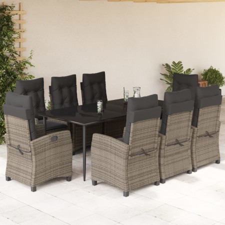 Garden dining set 9 pieces and gray synthetic rattan cushions by , Garden sets - Ref: Foro24-3212791, Price: 1,00 €, Discount: %