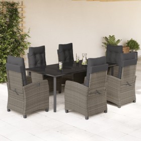 Garten-Essgruppe 7-teilig und graue synthetische Rattankissen von , Gartensets - Ref: Foro24-3212798, Preis: 1,00 €, Rabatt: %