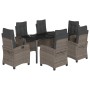 Garden dining set 7 pieces and gray synthetic rattan cushions by , Garden sets - Ref: Foro24-3212798, Price: 1,00 €, Discount: %