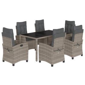 Garden dining set 7 pieces and gray synthetic rattan cushions by , Garden sets - Ref: Foro24-3212649, Price: 1,00 €, Discount: %