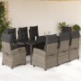 Garden dining set 9 pieces and gray synthetic rattan cushions by , Garden sets - Ref: Foro24-3212801, Price: 1,00 €, Discount: %