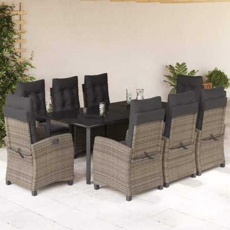 Garten-Essgruppe 9-teilig und graue synthetische Rattankissen von , Gartensets - Ref: Foro24-3212801, Preis: 1,00 €, Rabatt: %