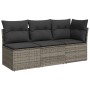 3-seater garden sofa with gray synthetic rattan cushions by , Outdoor sofas - Ref: Foro24-366138, Price: 192,49 €, Discount: %