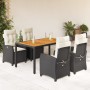 5-teiliges Gartenmöbel-Set mit schwarzen synthetischen Rattankissen von , Gartensets - Ref: Foro24-3212656, Preis: 640,43 €, ...