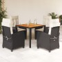 5-piece garden furniture set with black synthetic rattan cushions by , Garden sets - Ref: Foro24-3212654, Price: 612,62 €, Di...