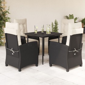 Set de muebles jardín 5 pzas con cojines ratán sintético negro de , Conjuntos de jardín - Ref: Foro24-3212724, Precio: 545,94...