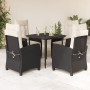 Set de muebles jardín 5 pzas con cojines ratán sintético negro de , Conjuntos de jardín - Ref: Foro24-3212724, Precio: 546,99...