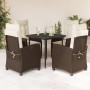 Set comedor de jardín 5 piezas y cojines ratán sintético marrón de , Conjuntos de jardín - Ref: Foro24-3212764, Precio: 617,4...