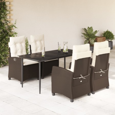 Set comedor de jardín 5 piezas y cojines ratán sintético marrón de , Conjuntos de jardín - Ref: Foro24-3212766, Precio: 658,7...