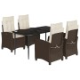 Set comedor de jardín 5 piezas y cojines ratán sintético marrón de , Conjuntos de jardín - Ref: Foro24-3212766, Precio: 658,7...