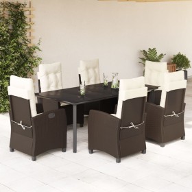 Set comedor de jardín 7 pzas con cojines ratán sintético marrón de , Conjuntos de jardín - Ref: Foro24-3212779, Precio: 1,00 ...