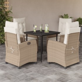 5-teiliges Garten-Essset mit beigen Kissen aus synthetischem Rattan von , Gartensets - Ref: Foro24-3212803, Preis: 580,81 €, ...