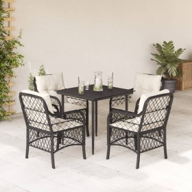 5-piece garden furniture set with black synthetic rattan cushions by , Garden sets - Ref: Foro24-3212083, Price: 517,83 €, Di...