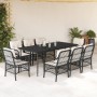 9-teiliges Garten-Essset und schwarze Kissen aus synthetischem Rattan von , Gartensets - Ref: Foro24-3212088, Preis: 1,00 €, ...