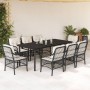 Set de comedor de jardín 9 pzas y cojines ratán sintético negro de , Conjuntos de jardín - Ref: Foro24-3212095, Precio: 1,00 ...