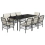 Set de comedor de jardín 9 pzas y cojines ratán sintético negro de , Conjuntos de jardín - Ref: Foro24-3212095, Precio: 1,00 ...