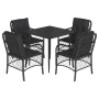 Set de muebles jardín 5 pzas con cojines ratán sintético negro de , Conjuntos de jardín - Ref: Foro24-3212097, Precio: 504,03...