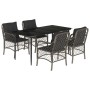 Set comedor de jardín 5 piezas con cojines ratán sintético gris de , Conjuntos de jardín - Ref: Foro24-3212127, Precio: 543,9...