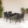 5-teiliges Garten-Essset mit grauen Kissen aus synthetischem Rattan von , Gartensets - Ref: Foro24-3212133, Preis: 512,08 €, ...