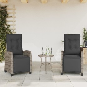 Sillones reclinables jardín con reposapiés 2 uds ratán PE gris de , Sillas de jardín - Ref: Foro24-365243, Precio: 280,99 €, ...