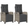 Sillones reclinables jardín con reposapiés 2 uds ratán PE gris de , Sillas de jardín - Ref: Foro24-365243, Precio: 311,49 €, ...