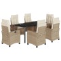 Set comedor de jardín 7 pzas con cojines ratán sintético beige de , Conjuntos de jardín - Ref: Foro24-3212817, Precio: 917,76...