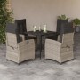 Garden dining set 5 pieces with light gray synthetic rattan cushions by , Garden sets - Ref: Foro24-3212843, Price: 624,52 €,...