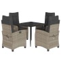 Garden dining set 5 pieces with light gray synthetic rattan cushions by , Garden sets - Ref: Foro24-3212843, Price: 624,52 €,...