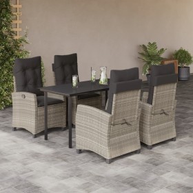 Garden dining set 5 pieces with light gray synthetic rattan cushions by , Garden sets - Ref: Foro24-3212855, Price: 625,99 €,...