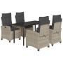 Set comedor de jardín 5 pzas cojines ratán sintético gris claro de , Conjuntos de jardín - Ref: Foro24-3212855, Precio: 625,9...