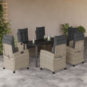 Garten-Essgruppe 7-teilig und hellgraue Kissen aus synthetischem Rattan von , Gartensets - Ref: Foro24-3212857, Preis: 942,99...