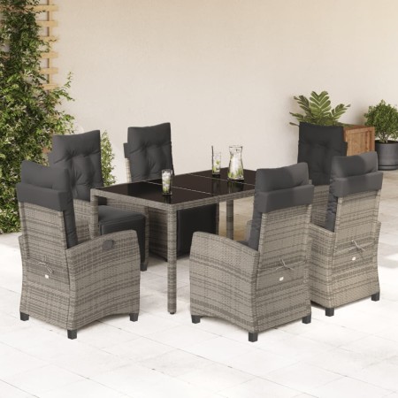 Garden dining set 7 pieces and gray synthetic rattan cushions by , Garden sets - Ref: Foro24-3212897, Price: 1,00 €, Discount: %