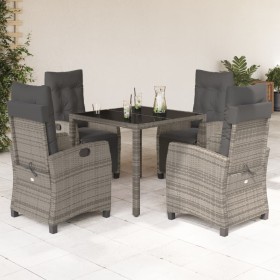 5-piece garden dining set with gray synthetic rattan cushions by , Garden sets - Ref: Foro24-3212895, Price: 645,24 €, Discou...