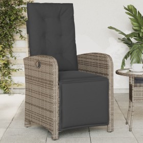 Garden recliner with footrest in gray synthetic rattan by , Garden chairs - Ref: Foro24-365187, Price: 153,95 €, Discount: %