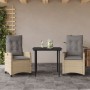 3-teilige Garten-Essgruppe mit beigen Kissen aus synthetischem Rattan von , Gartensets - Ref: Foro24-3212822, Preis: 347,11 €...